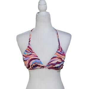 Shade & Shore Shoulder Tie Triangle Bikini Swim Top, Multi Animal Print